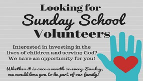 Sunday School Volunteers Needed!